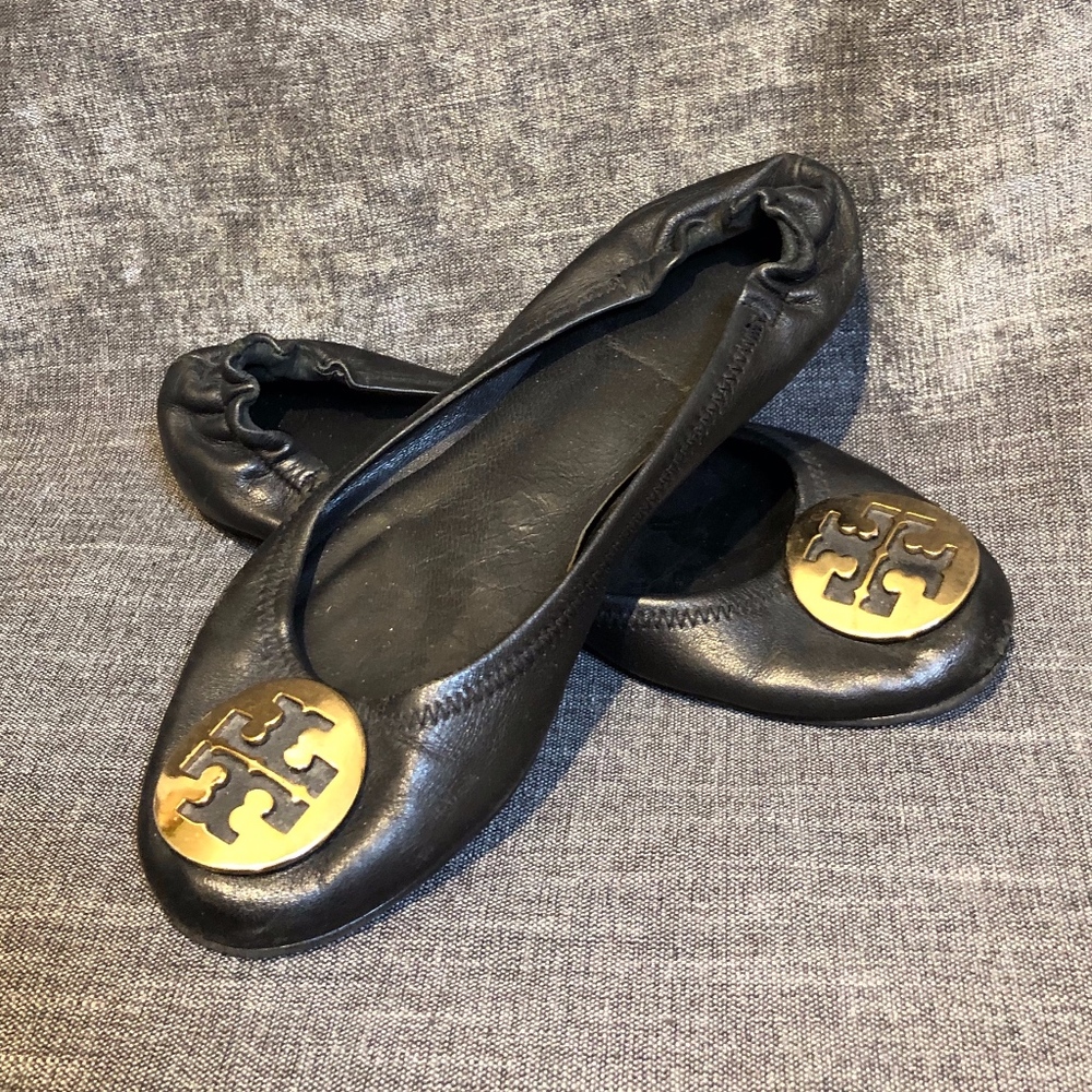 Black Tory Burch Flats Sz 7.5